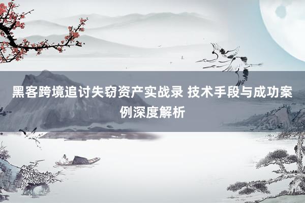 黑客跨境追讨失窃资产实战录 技术手段与成功案例深度解析